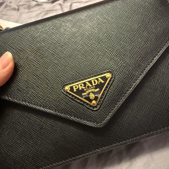 Prada Black Crossbody Bag with Gold Chain - Picture 6 of 7